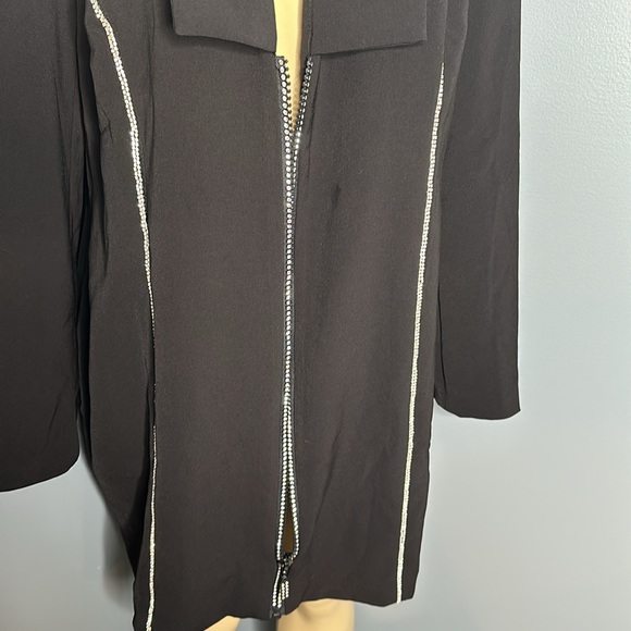 L’ATISTE zip up rhinestone fetal blazer/dress size 1X safe pin accent blazer - Picture 3 of 6
